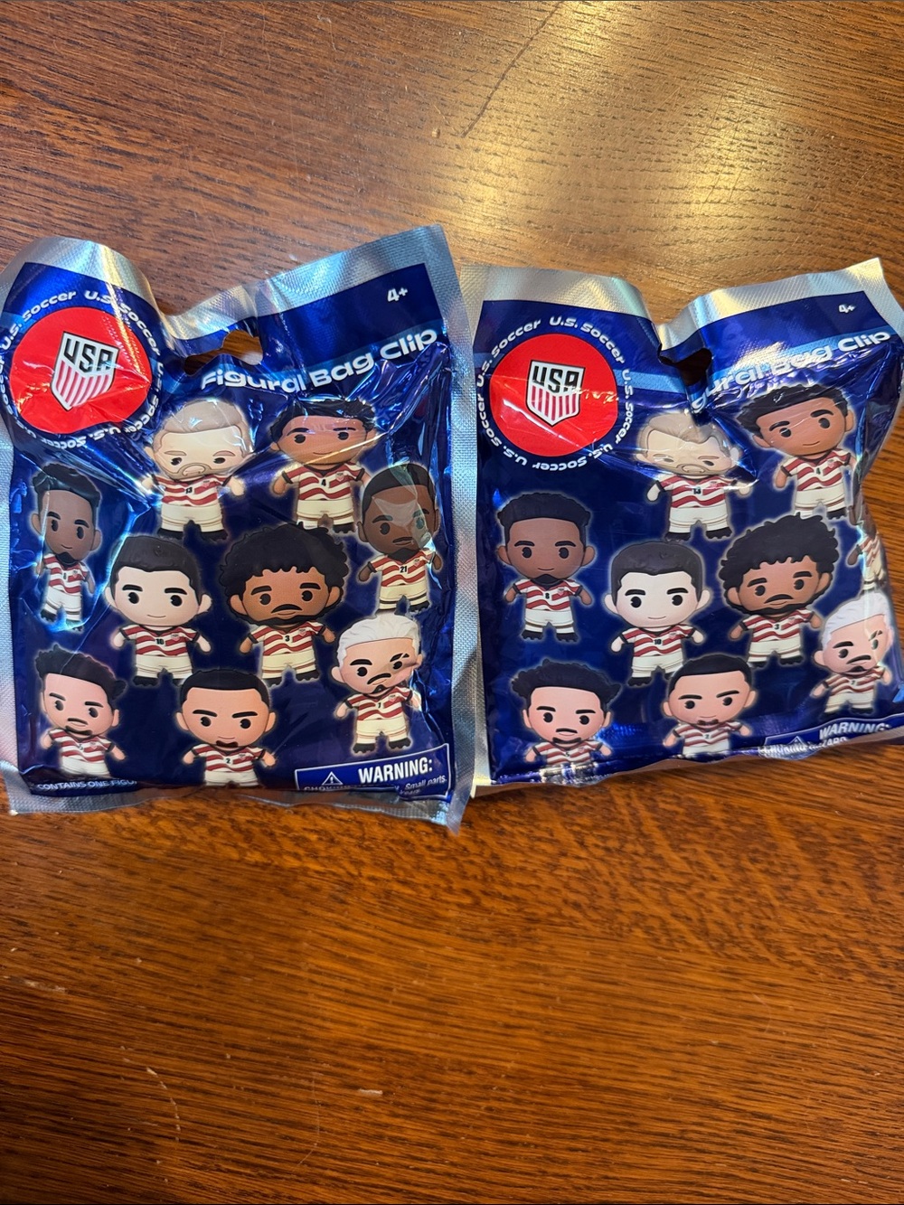 US Soccer Player Figure Bag Clip Pack - Navy & Red…set of 2